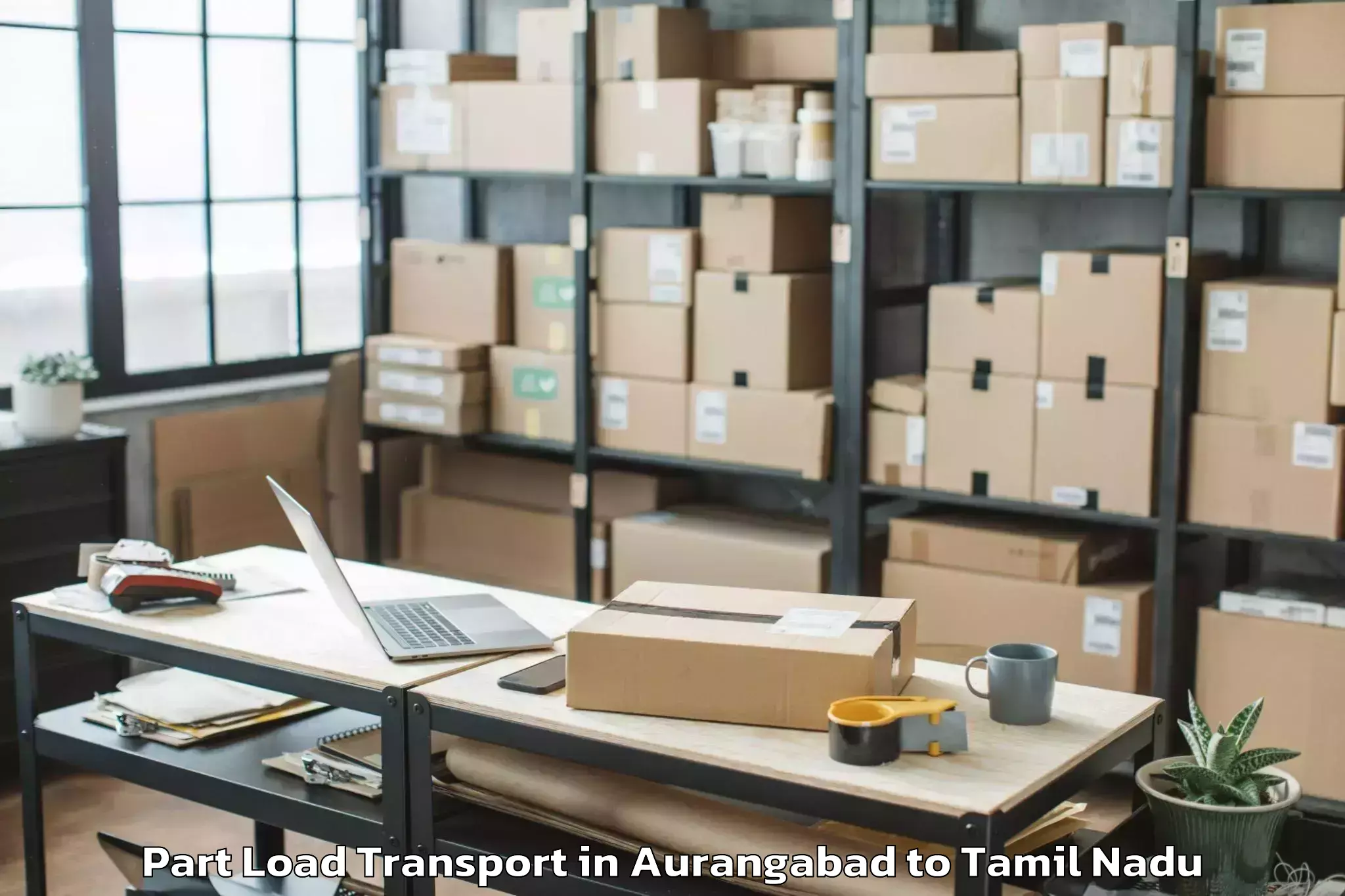 Leading Aurangabad to Kottaiyur Part Load Transport Provider